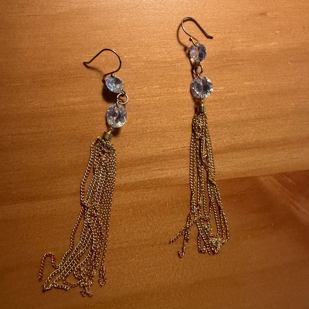 Anthropologie Gold and Silver Chain Earrings